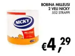èccoMI Bobina milleusi 2 veli Nicky offerta