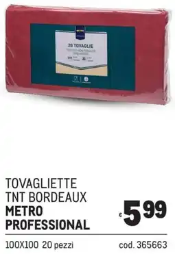 Metro Tovagliette tnt bordeaux Metro Professional offerta