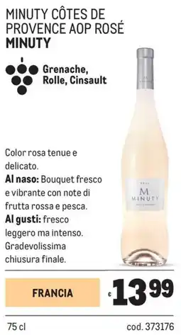 Metro Minuty côtes de provence aop rosé Minuty offerta