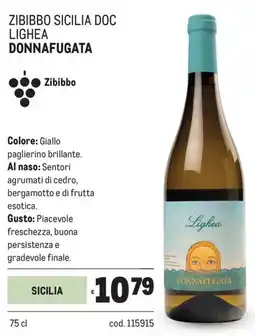 Metro Zibibbo sicilia doc lighea Donnafugata offerta
