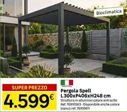 Leroy Merlin Pergola Spell L300xP406xH248 cm offerta