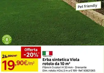 Erba sintetica Viola rotolo da 10 m²