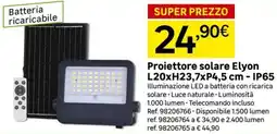 Leroy Merlin Proiettore solare Elyon L20xH23,7xP4,5 cm - IP65 offerta