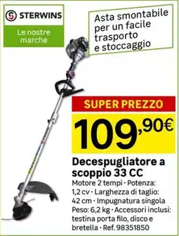 Leroy Merlin STERWINS Decespugliatore a scoppio 33 CC offerta