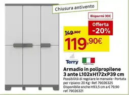 Leroy Merlin Terry Armadio in polipropilene 3 ante offerta