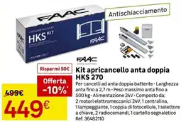 Leroy Merlin FAAC Kit apricancello anta doppia HKS 270 offerta