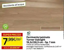 Leroy Merlin Pavimento laminato Turner Oaklight 19,2x128,5 cm - Sp. 7 mm offerta