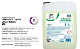 Metro Detergente liquido lavastoviglie Aro offerta