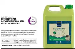 Metro Detergente per lavastoviglie ecolabel Metro Professional offerta