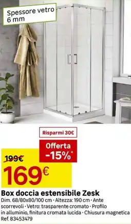Leroy Merlin Box doccia estensibile Zesk offerta