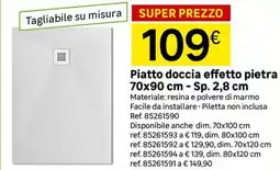 Leroy Merlin Piatto doccia effetto pietra 70x90 cm - Sp. 2,8 cm offerta