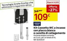Leroy Merlin GROHE Kit Cassetta WC a incasso con placca bianca e canotto di collegamento offerta
