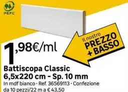 Leroy Merlin Battiscopa Classic 6,5x220 cm - Sp. 10 mm offerta