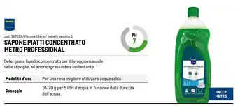 Sapone piatti concentrato Metro Professional