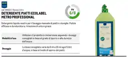 Metro Detergente piatti ecolabel Metro Professional offerta