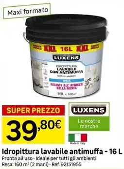 Leroy Merlin Luxens Idropittura lavabile antimuffa offerta
