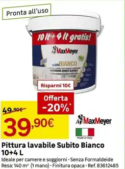 Leroy Merlin MaxMeyer Pittura lavabile Subito Bianco offerta