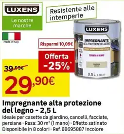 Leroy Merlin LUXENS Impregnante alta protezione del legno offerta