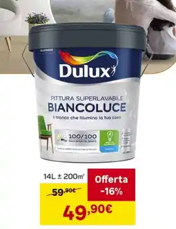 Leroy Merlin Dulux pittura superlavabile biancoluce offerta