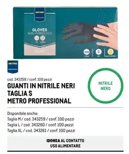Metro Guanti in nitrile neri taglia s Metro Professional offerta