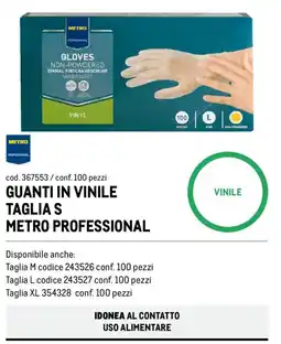 Metro Guanti in vinile taglia s Metro Professional offerta