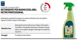 Metro Detergente per bagno ecolabel Metro Professional offerta