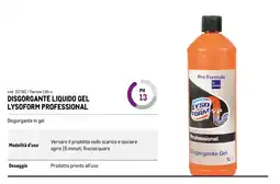 Metro Disgorgante liquido gel lysoform professional offerta