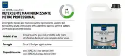 Metro Detergente mani igienizzante Metro Professional offerta