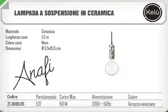 Lampada a sospensione in ceramica