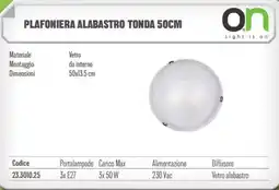 Gbc Plafoniera alabastro tonda 50cm offerta