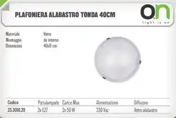 Gbc Plafoniera alabastro tonda 40cm offerta