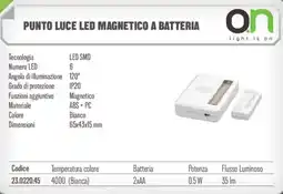 Gbc Punto luce led magnetico a batteria offerta