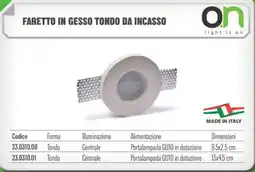 Gbc Faretto in gesso tondo da incasso offerta