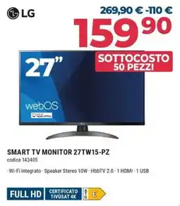 Sinergy LG SMART TV MONITOR 27TW15-PZ offerta