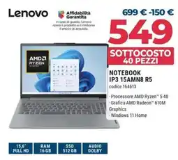 Sinergy Lenovo NOTEBOOK IP3 15AMN8 R5 offerta