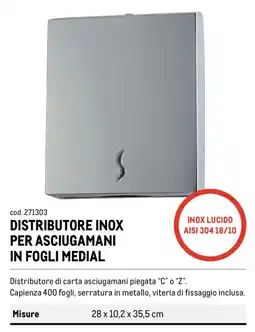 Metro Distributore inox per asciugamani in fogli medial offerta
