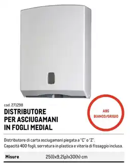 Metro Distributore per asciugamani in fogli medial offerta