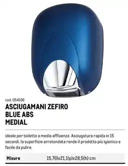 Metro Asciugamani zefiro blue abs medial offerta