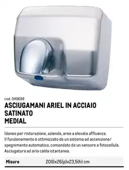 Metro Asciugamani ariel in acciaio satinato medial offerta