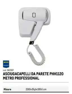 Metro Asciugacapelli da parete PHH1120 Metro Professional offerta