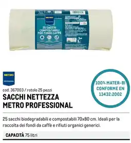 Metro Sacchi nettezza Metro Professional offerta