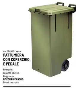 Metro Pattumiera con coperchio e pedale offerta