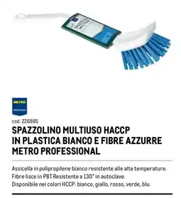 Metro Spazzolino multiuso haccp in plastica bianco e fibre azzurre Metro Professional offerta