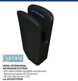 Metro Medial international asciugamani elettrico offerta