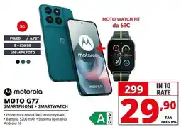 Comet Motorola moto G77 smartphone + smartwatch offerta