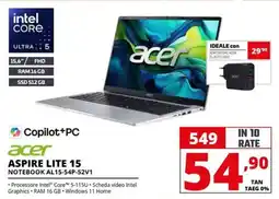 Comet Acer aspire lite 15 notebook AL15-54P-52V1 offerta