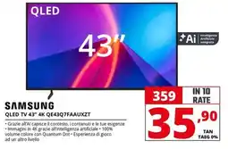 Comet Samsung qled TV 43" 4K QE43Q7FAAUXZT offerta