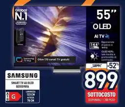 Unieuro Samsung smart tv 4k oled QE55S90FA offerta