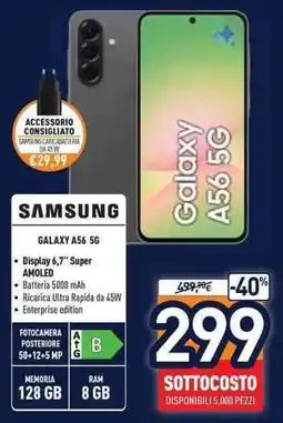 Unieuro Samsung galaxy A56 5G offerta