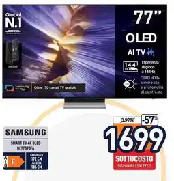 Unieuro Oled smart tv 4k oled QE77590FA offerta